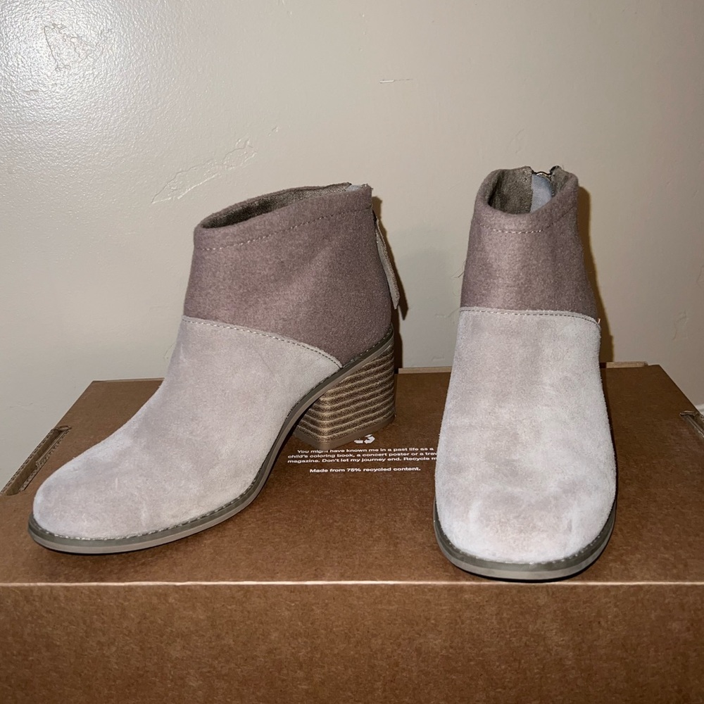 Toms grey booties size 6